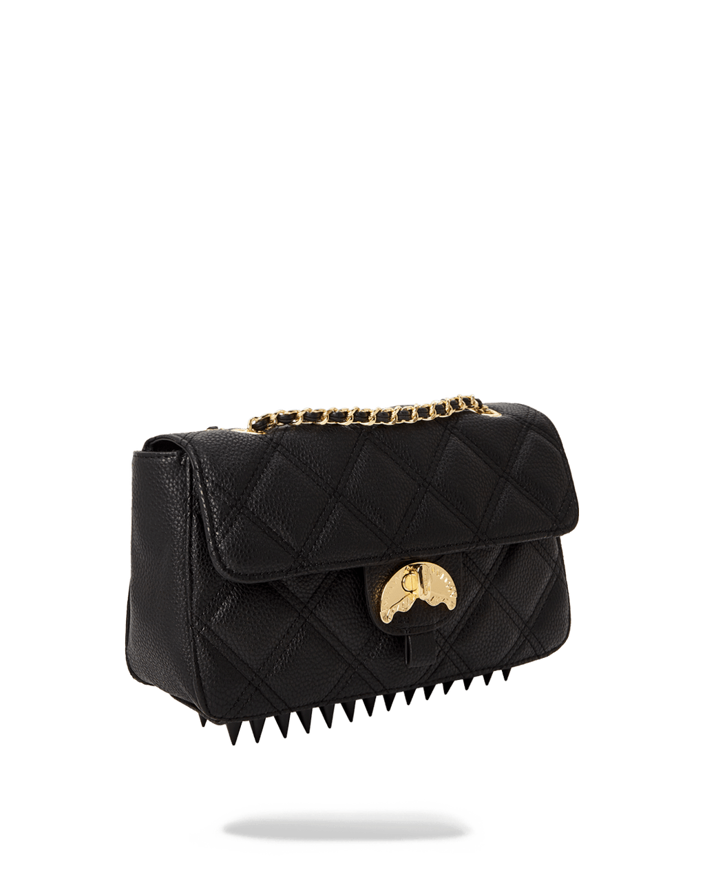 NOIR QUILT GOLD CHAIN SHARK HANDBAG