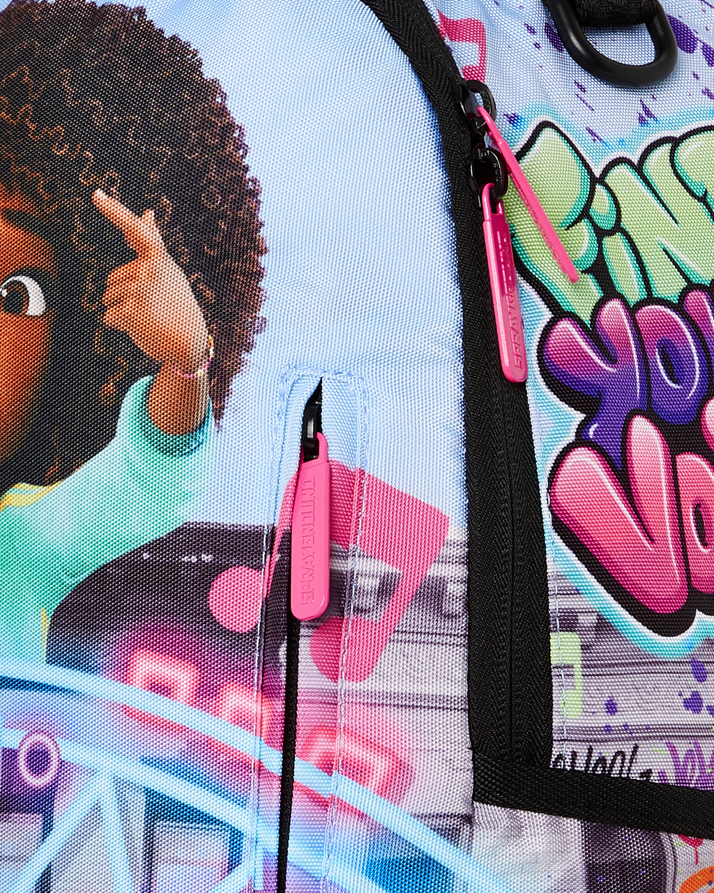 KARMA'S WORLD TURN UP THE VOLUME BACKPACK