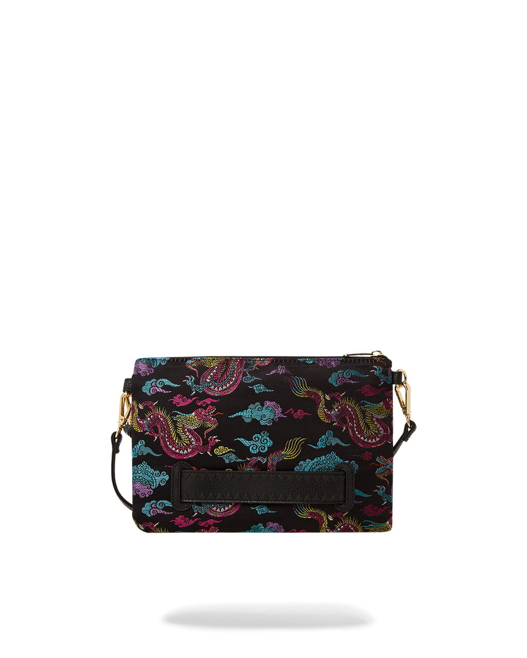 EMBROIDERED DRAGONS CROSSOVER CLUTCH