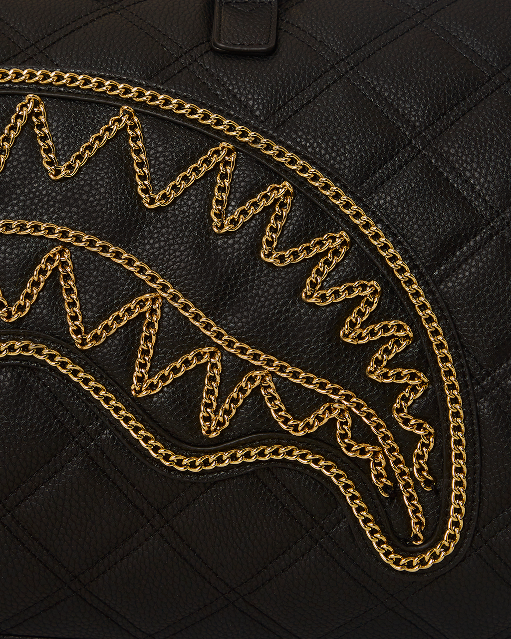 NOIR QUILT GOLD CHAIN SHARK DUFFLE