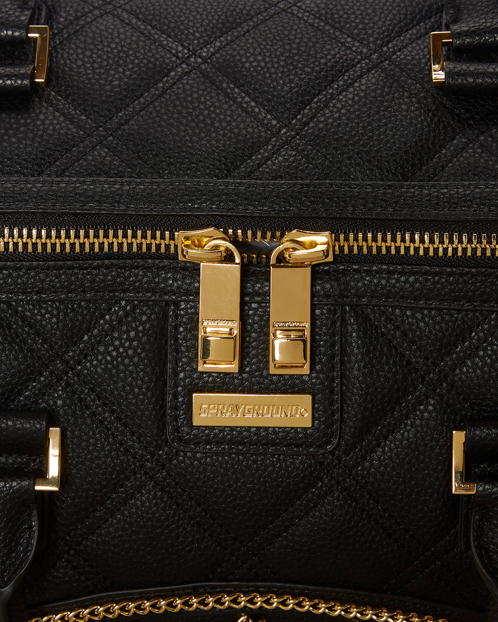 NOIR QUILT GOLD CHAIN SHARK DUFFLE