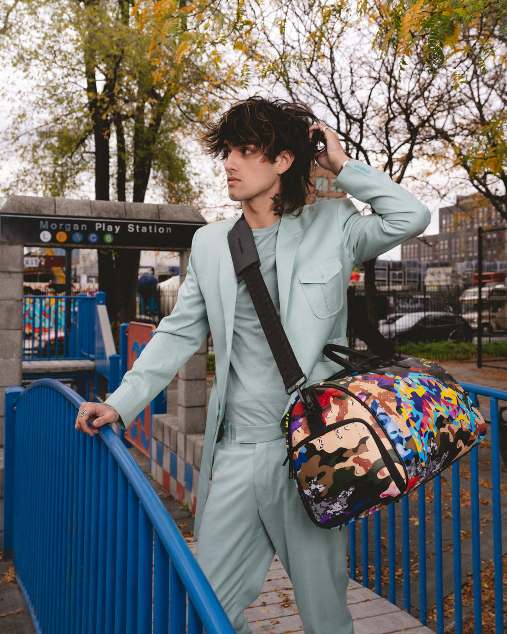 SLICED AND DICED CAMO DUFFLE