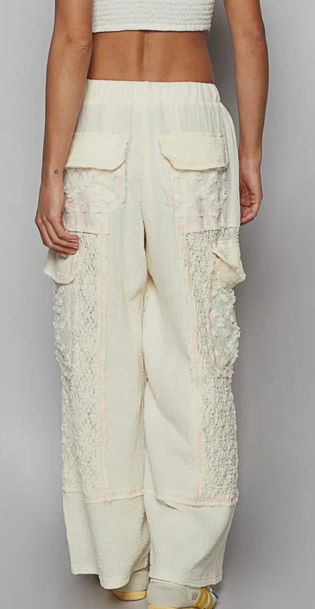 POL Lace Wide Leg Pant