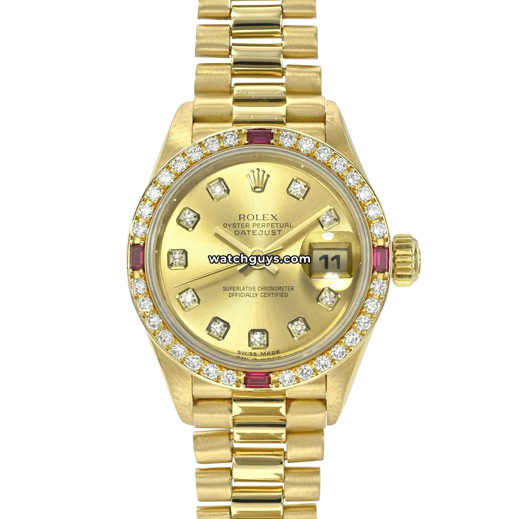 Rolex Datejust 69068 Champagne Diamond Ruby