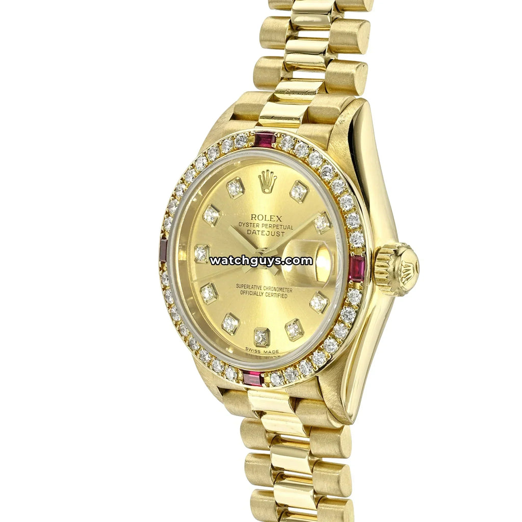 Rolex Datejust 69068 Champagne Diamond Ruby