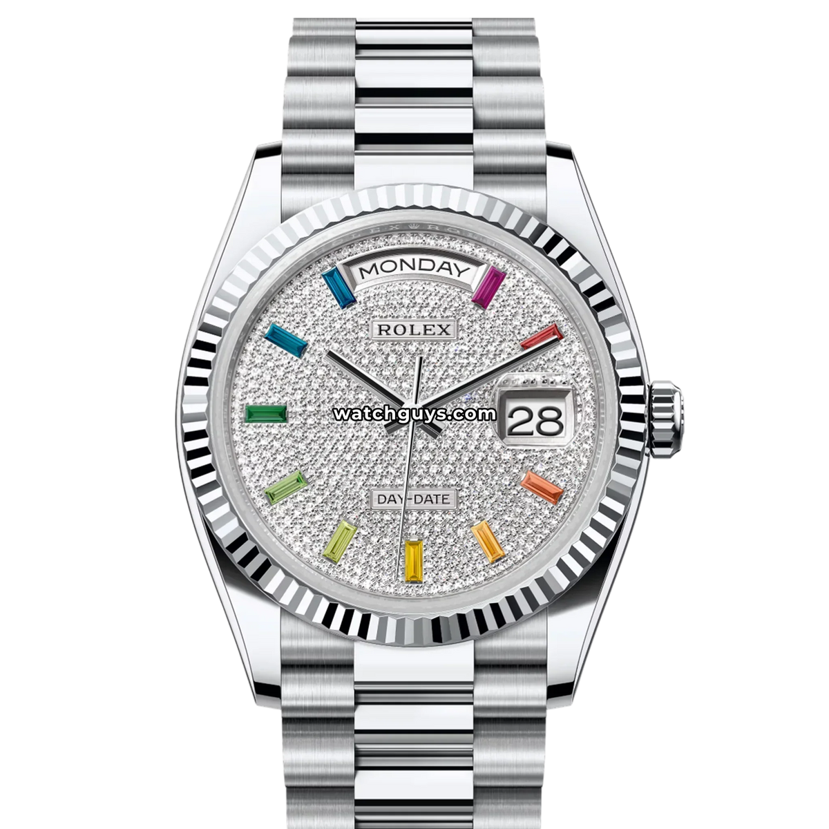 Rolex Day-Date 128236 Platinum Diamond Paved President