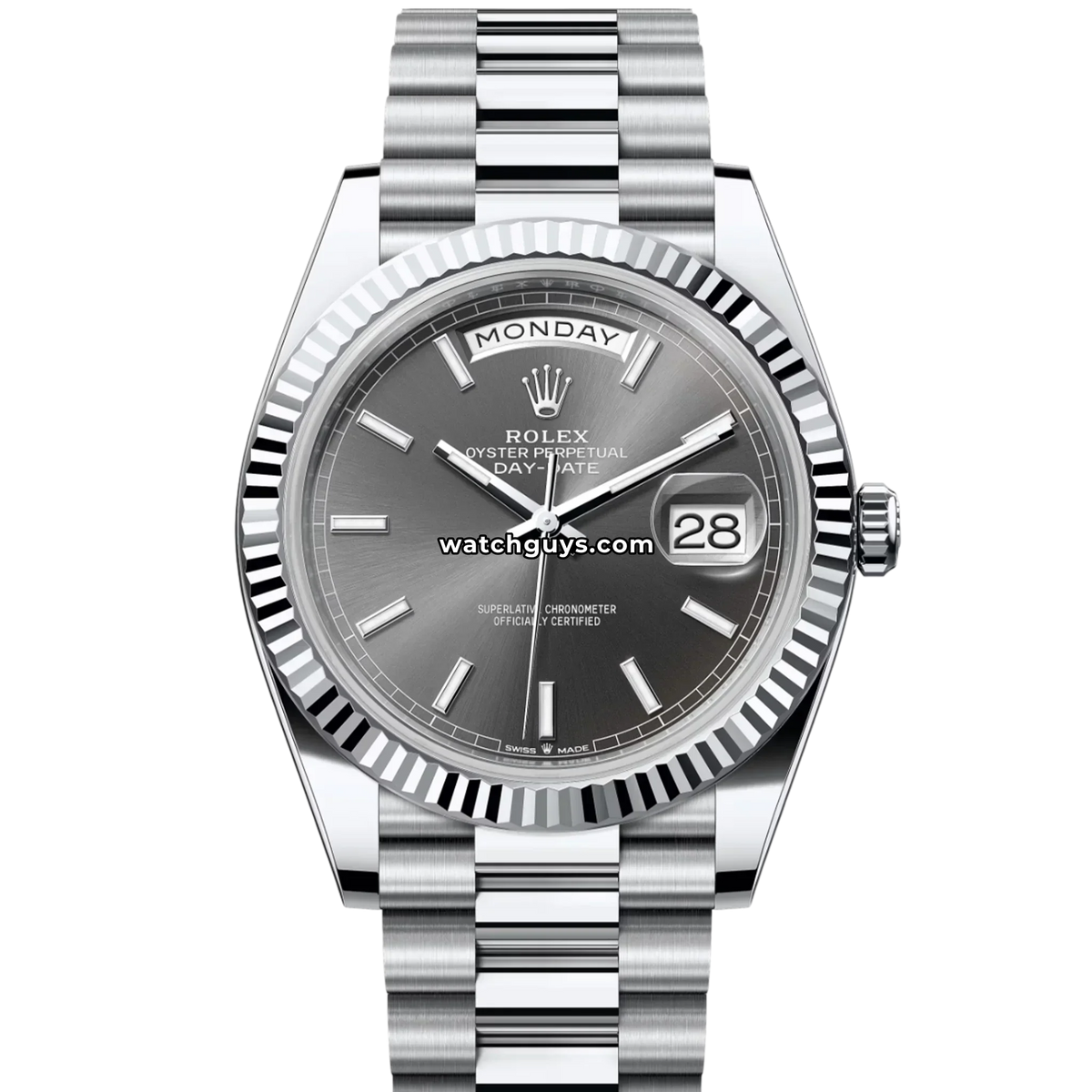 Rolex Day-Date 228236 Platinum Slate Index President