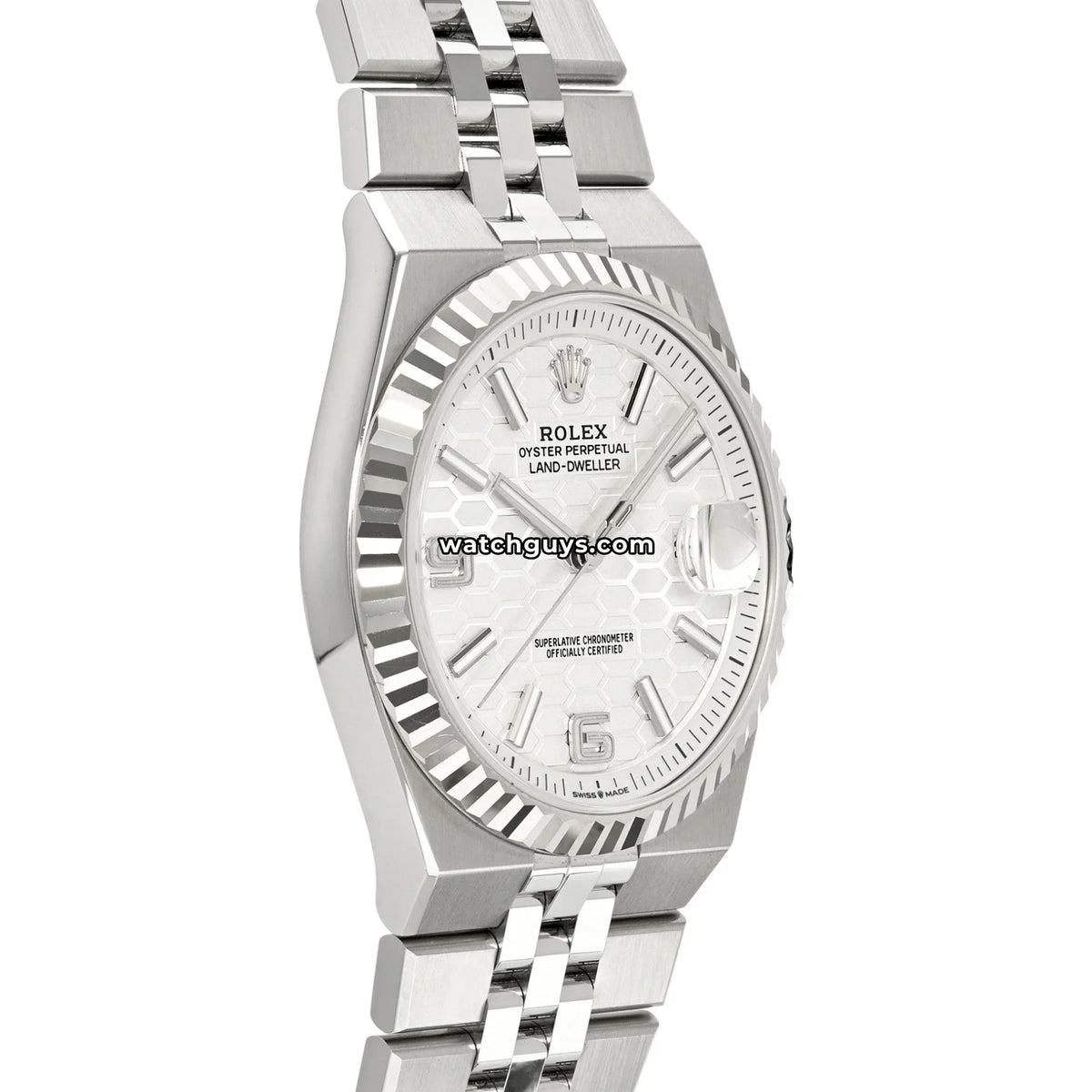 Rolex Land-Dweller 127334 White Honeycomb Motif