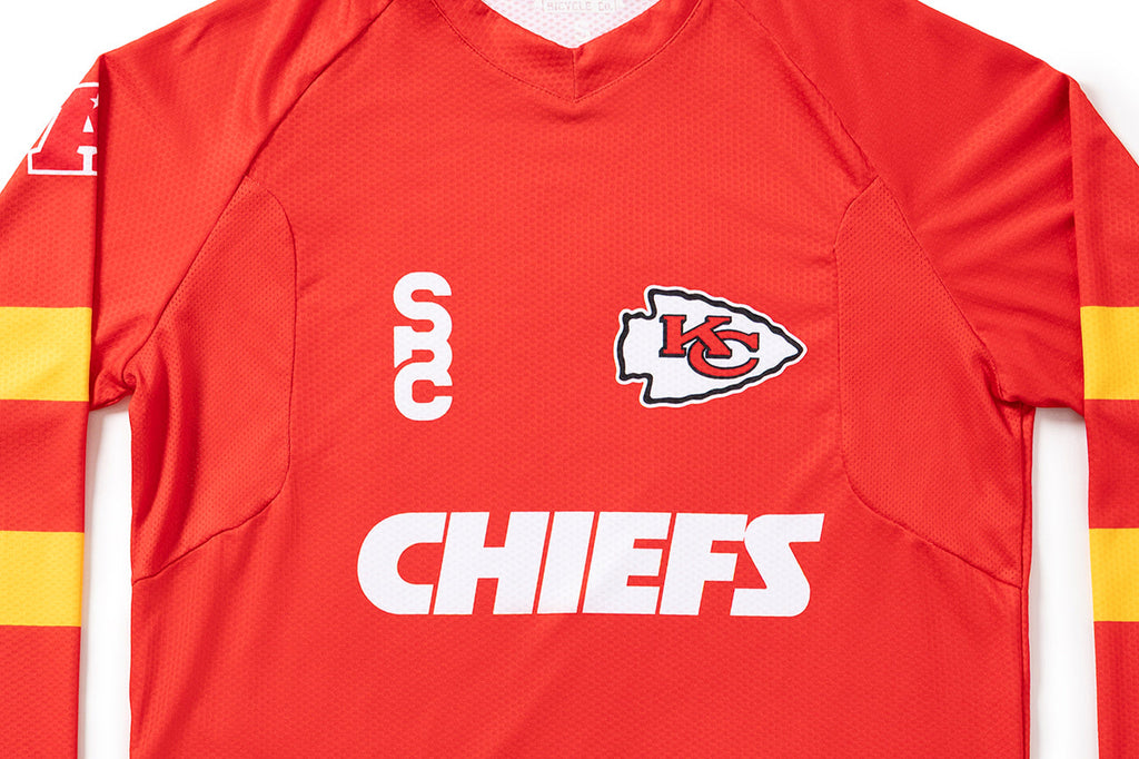 #NFLJ-KC – NFL Collection | Long Sleeve MTB Jersey – KC Chiefs (Size Small, Like-New – Washed for Photos)
