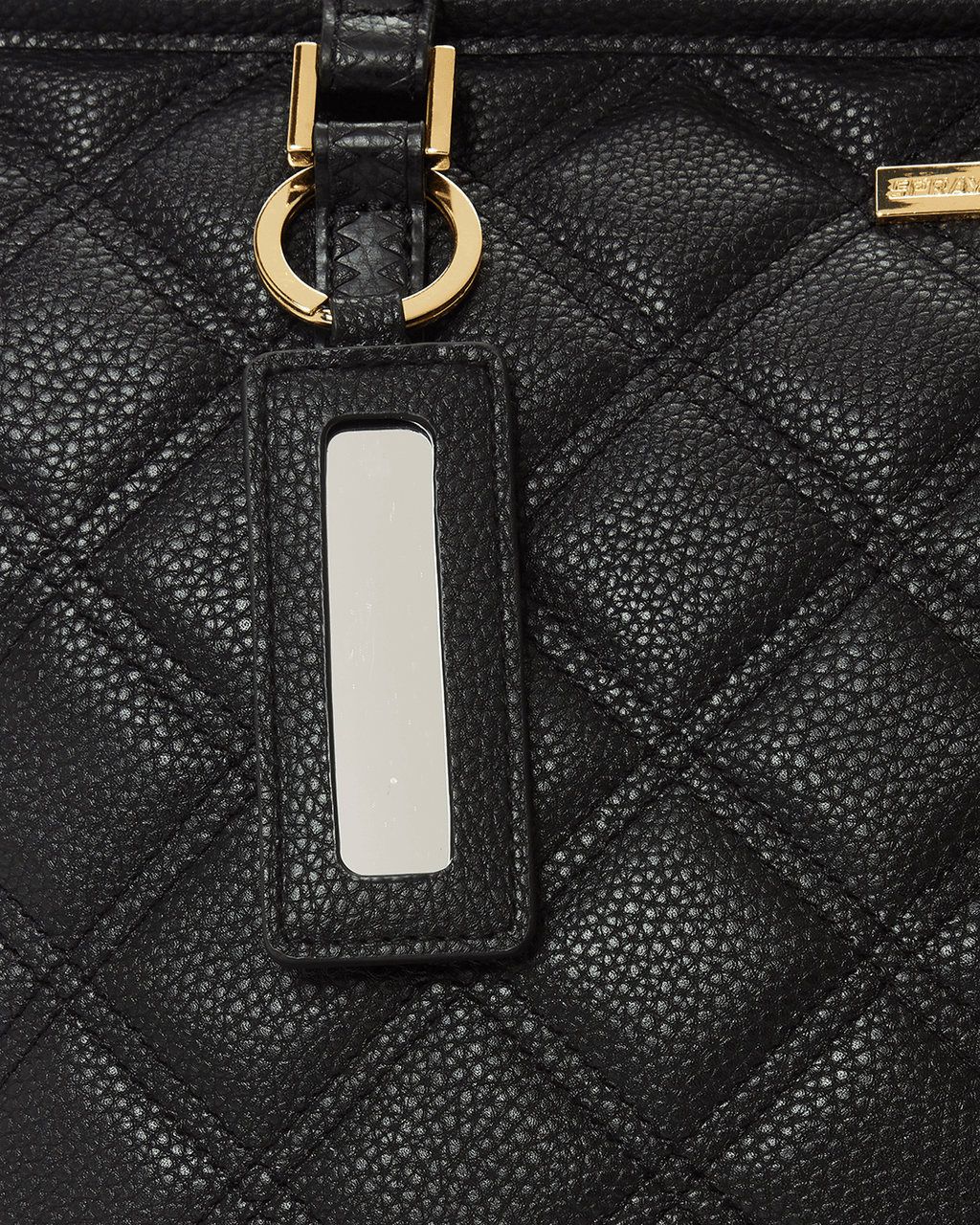 NOIR QUILT GOLD CHAIN SHARK TOTE