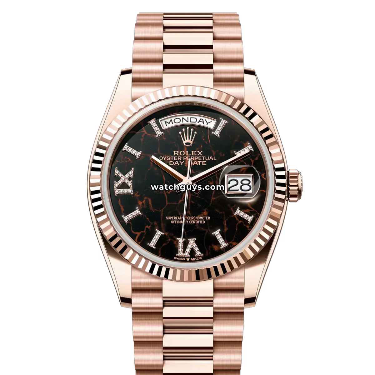 Rolex Day-Date 128235 Eisenkiesel Diamond Roman