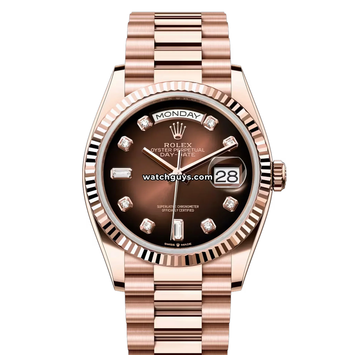 Rolex Day-Date 128235 Brown Ombre Diamond