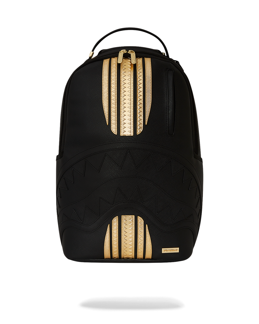 GOLD AND BLACK RACING STRIPES BACKPACK