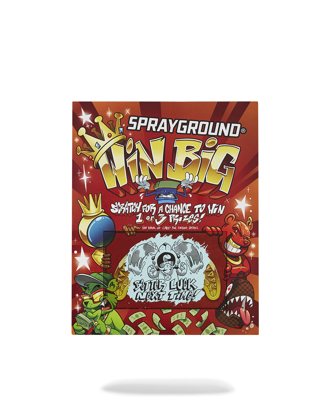 SPRAYGROUND SCRATCH OFF PLAYING CARD - WIN A BACKPACK, MONEYBEAR OR LUGGAGE!