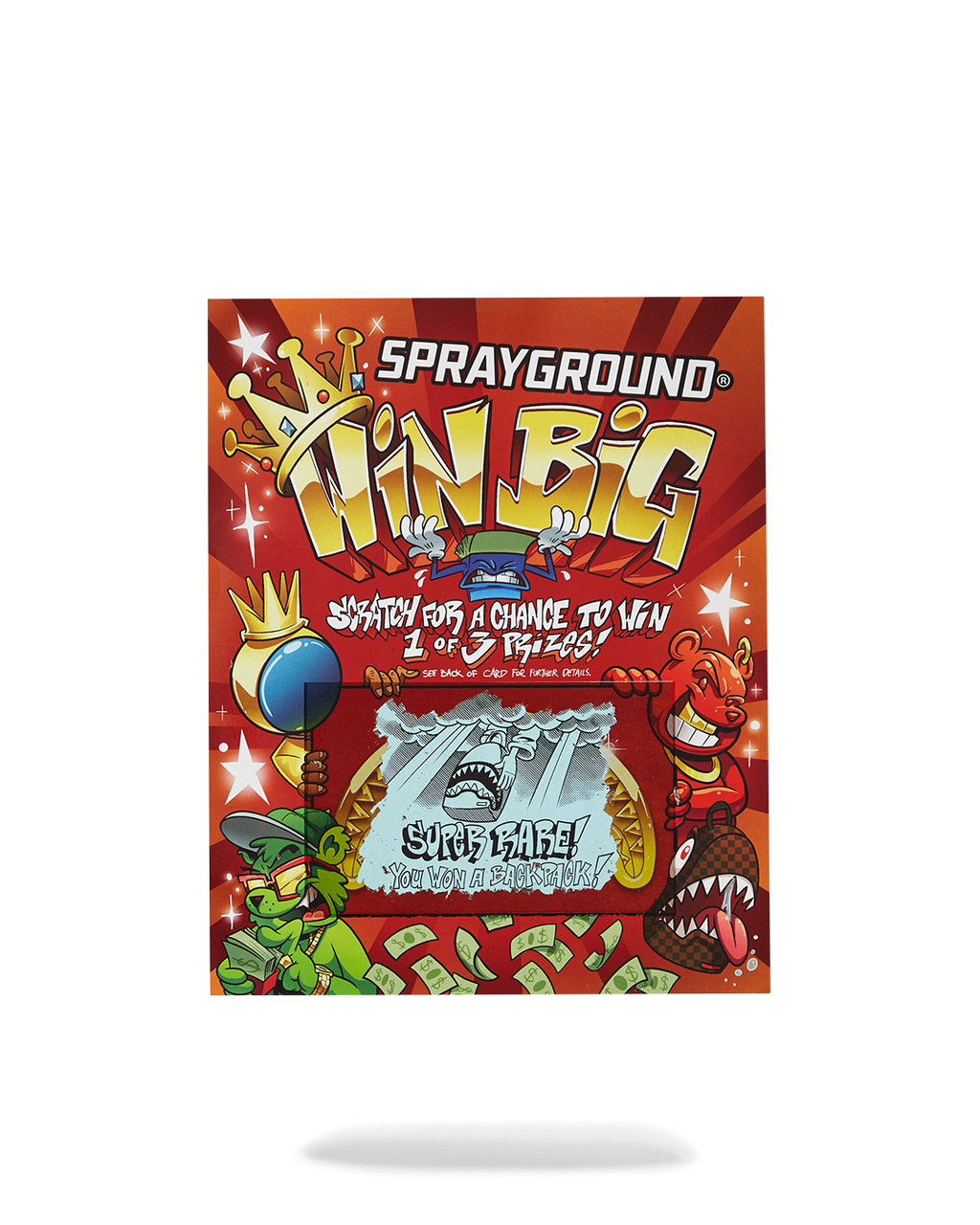 SPRAYGROUND SCRATCH OFF PLAYING CARD - WIN A BACKPACK, MONEYBEAR OR LUGGAGE!