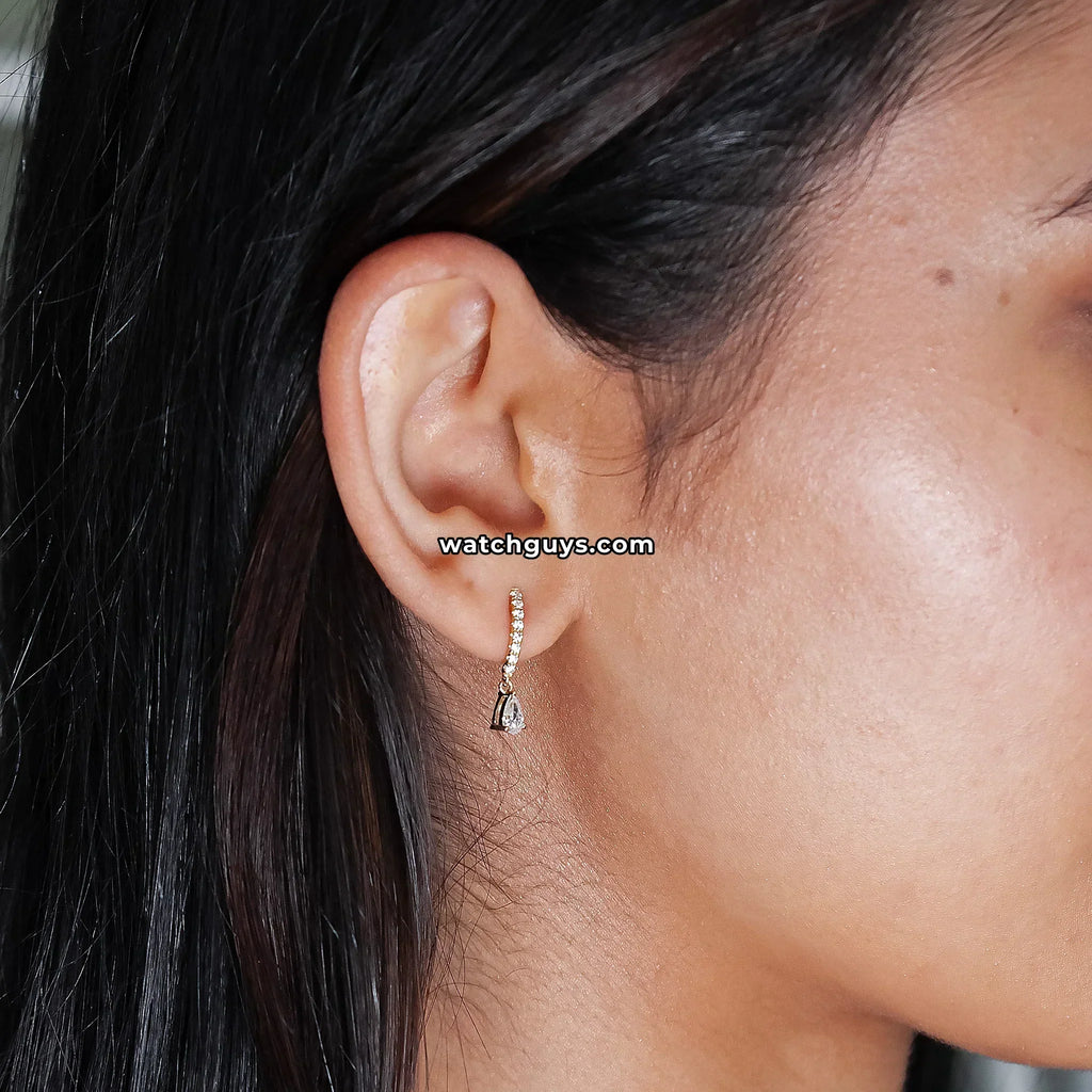 Pear Diamond Dangle Earrings 18k Yellow Gold