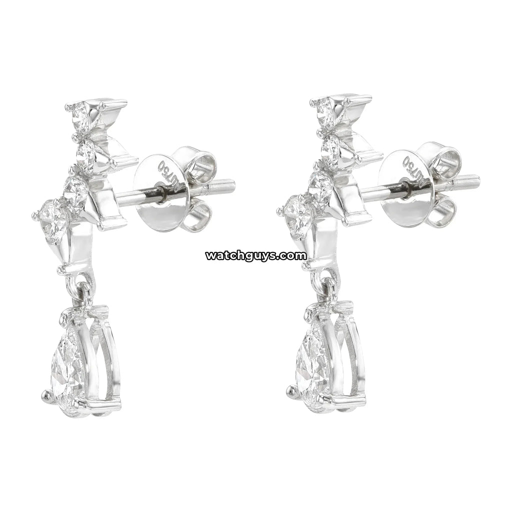 Pear Diamond Drop Earrings 18k White Gold