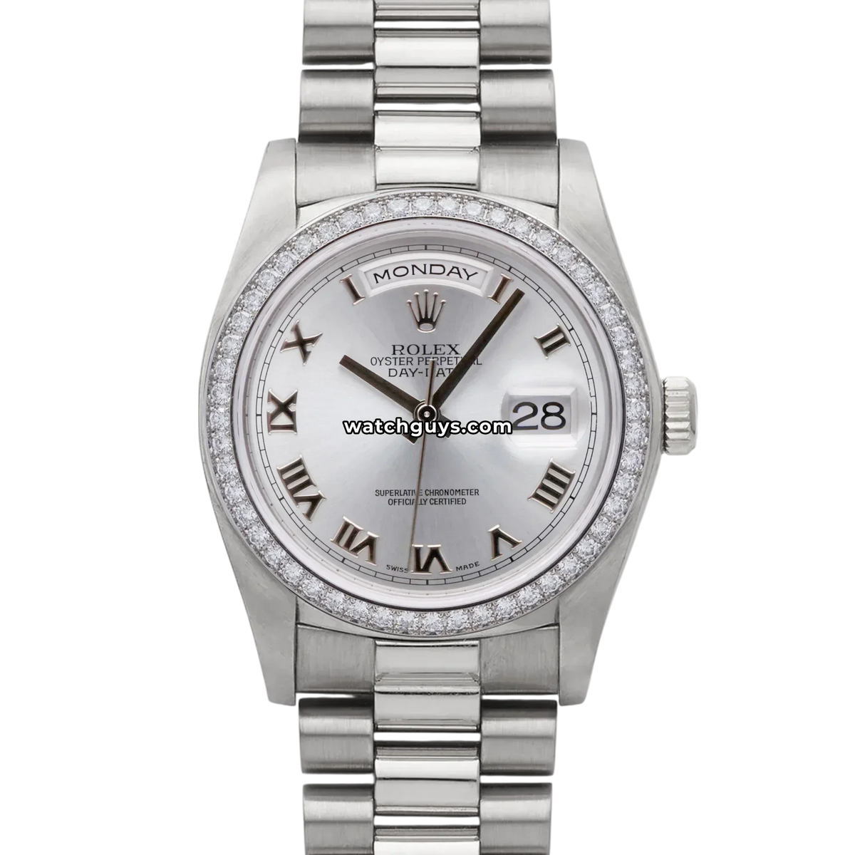 Rolex Day-Date 118346 Silver Roman