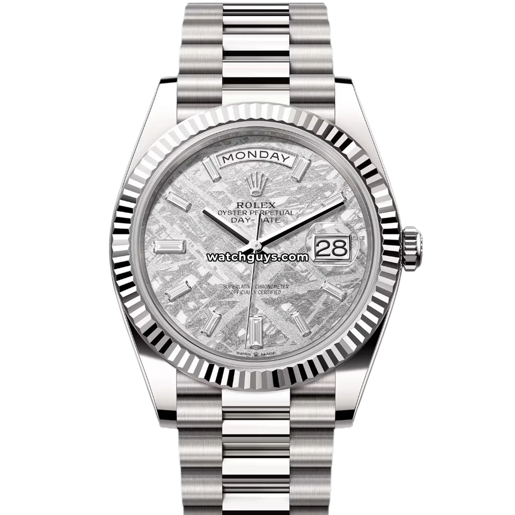 Rolex Day-Date 228239 Meteorite Diamond Baguette